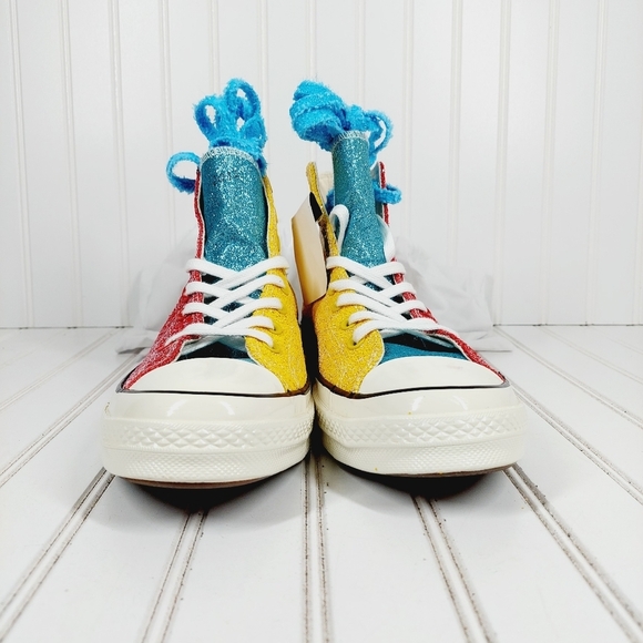 Converse Red Glitter High-Top Sneakers - Picture 3 of 12